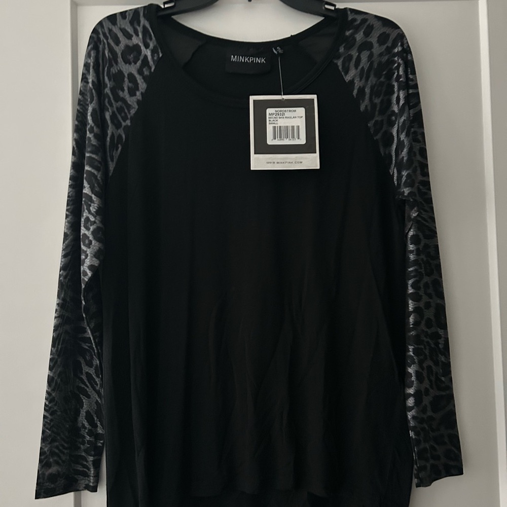 MINKPINK Black Long Sleeve Relaxed Blouse